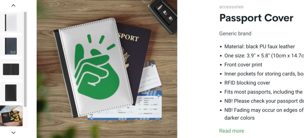 Printify passport cover print-on-demand supplier