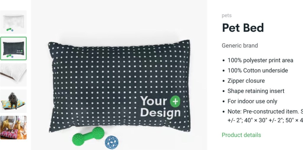 Printify custom pet bed print-on-demand supplier