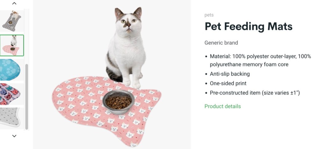 Printify custom pet feeding mat print-on-demand supplier