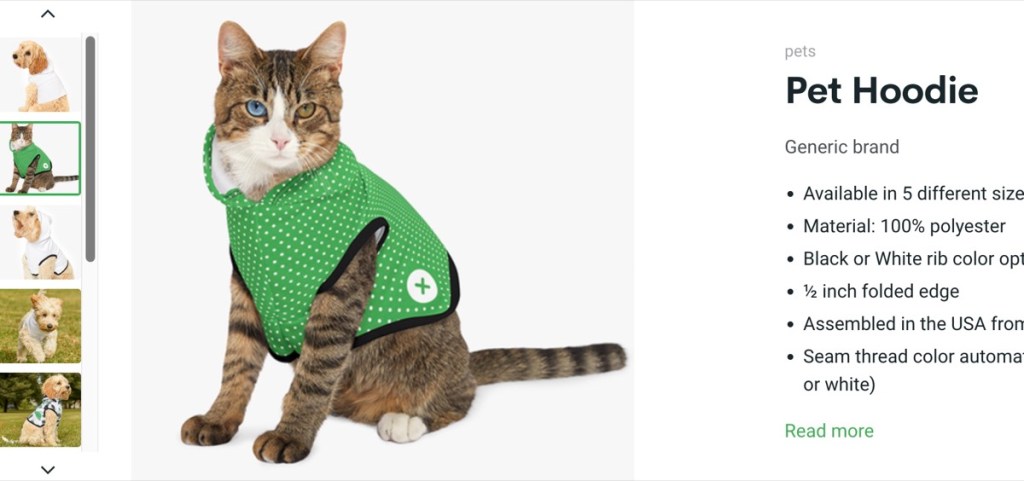 Printify custom pet dog/cat hoodie print-on-demand supplier