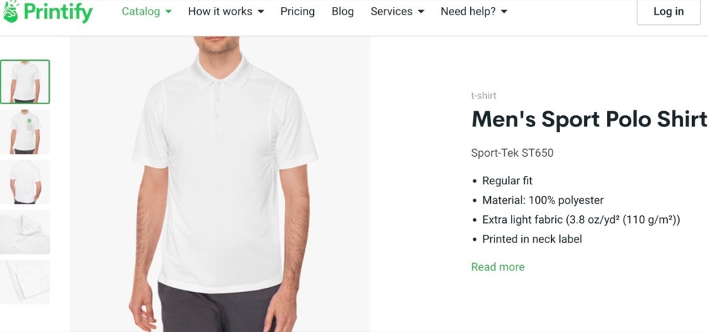 Printify custom polo shirt print-on-demand supplier