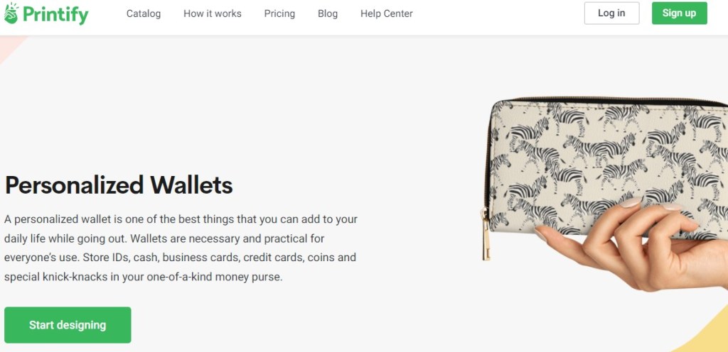 Printify wallet & purse print-on-demand company