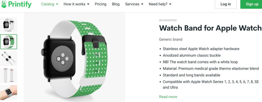 Printify custom watch band print-on-demand supplier