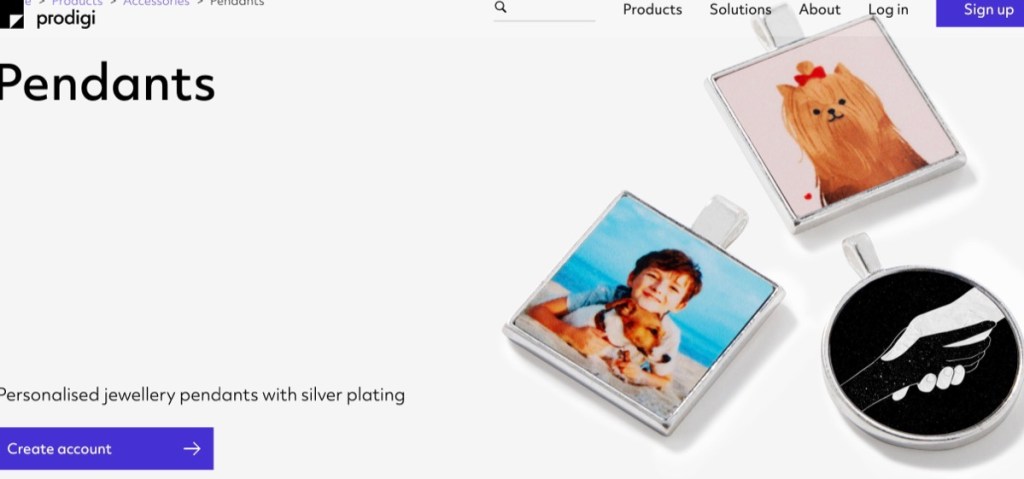Prodigi jewelry print-on-demand supplier for Shopify
