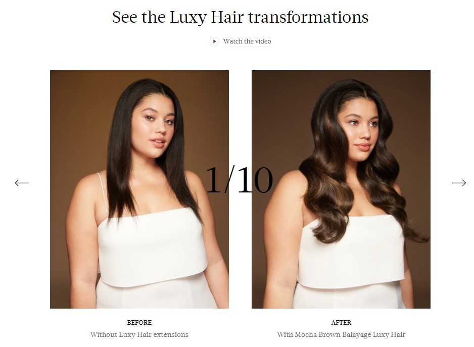 Product images in the hair extension dropshipping niche