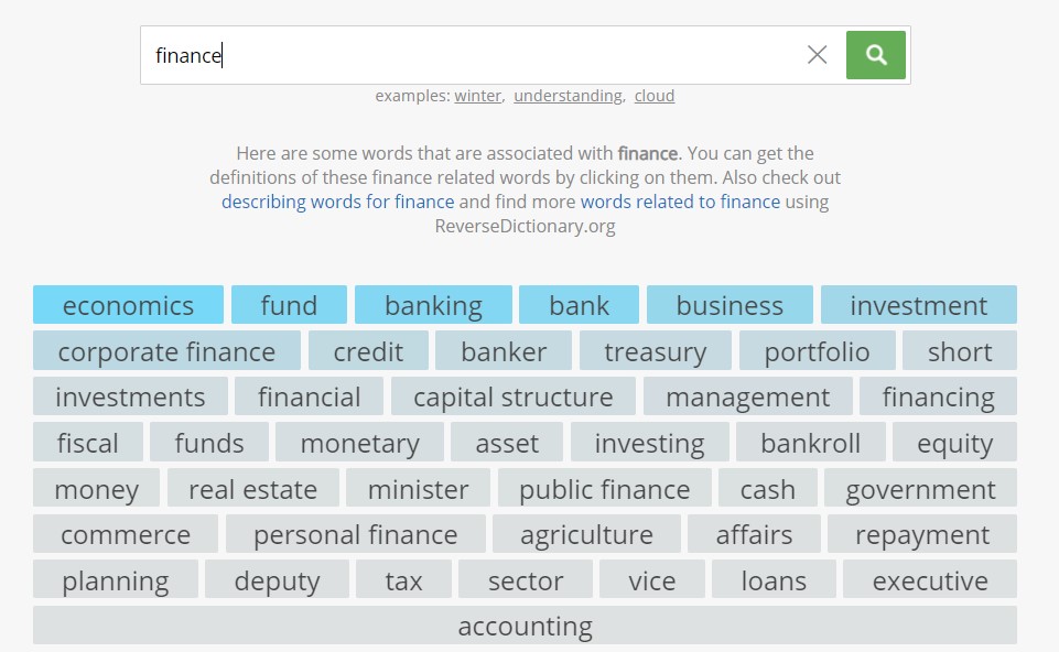 Related words for "finance"