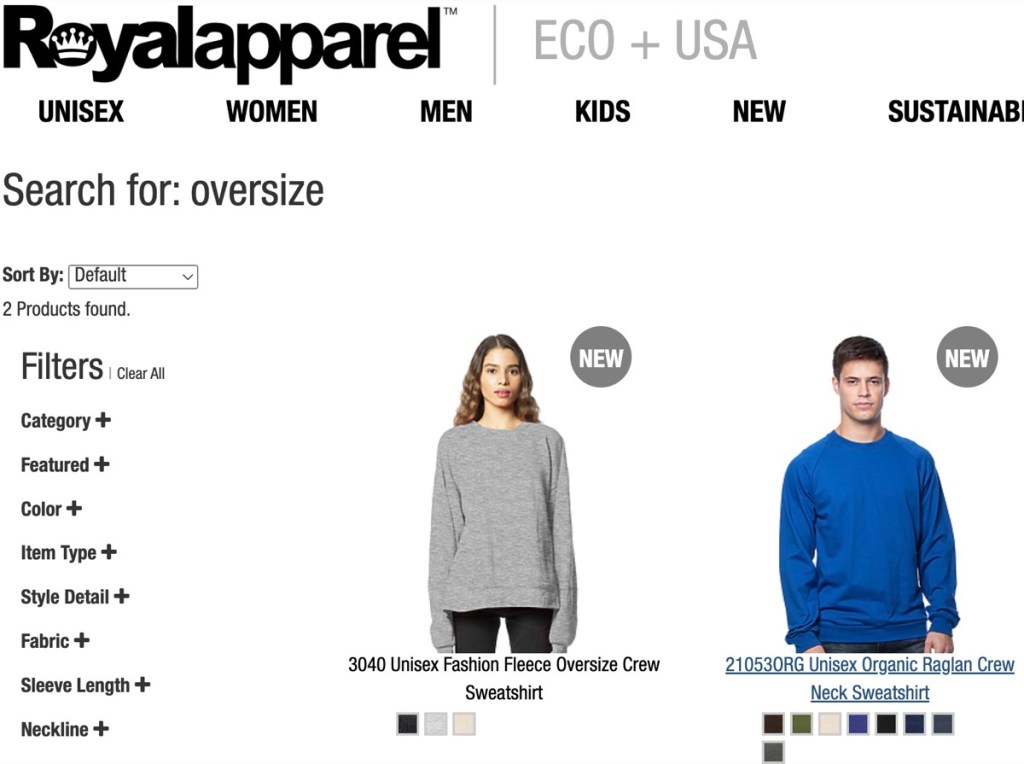 Royal Apparel wholesale oversized hoodies & sweatshirts supplier