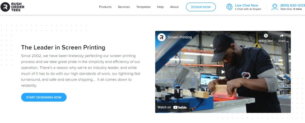 RushOrderTees screen printing print-on-demand company