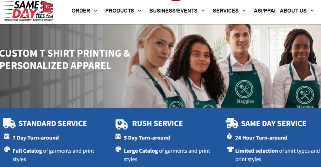 SameDayTees one of the cheapest online custom t-shirt printing companies