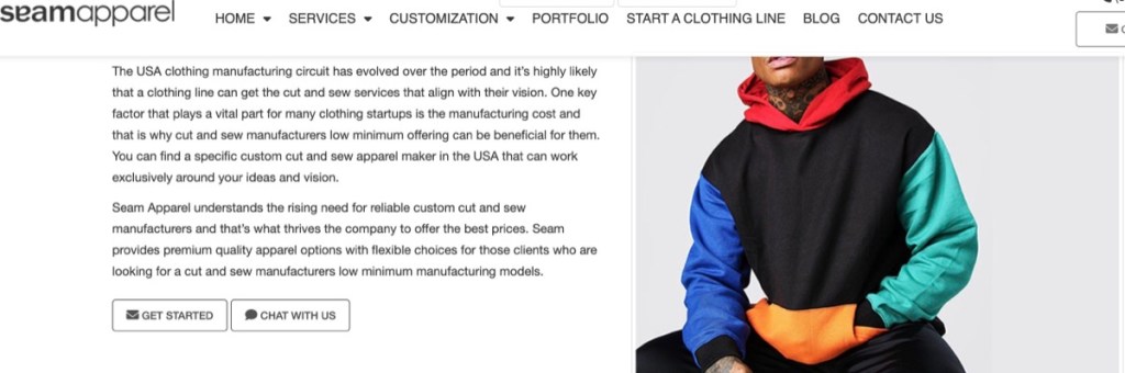 Seam Apparel custom men's clothing manufacturer in the USA