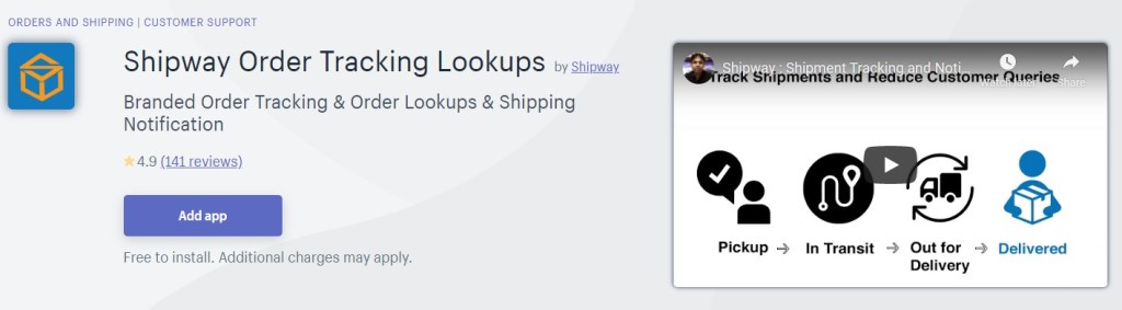 Shipway Shopify order tracking app