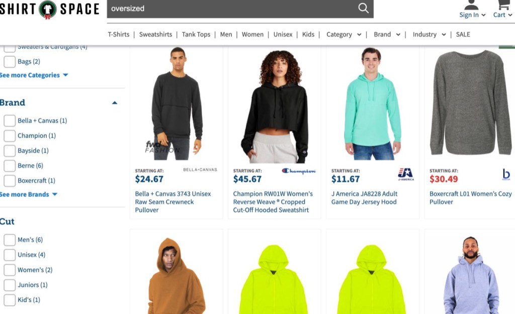 ShirtSpace wholesale oversized hoodies & sweatshirts supplier