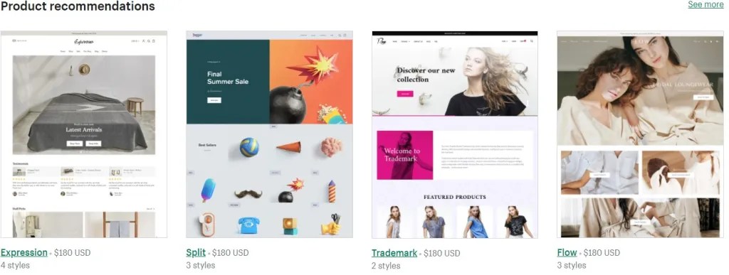 Shopify theme examples