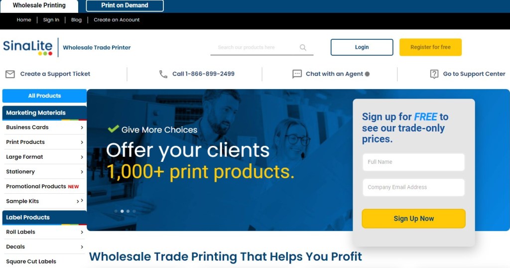 SinaLite wholesale print-on-demand company