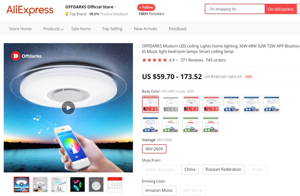 Smart led ceiling light high-ticket dropshipping product