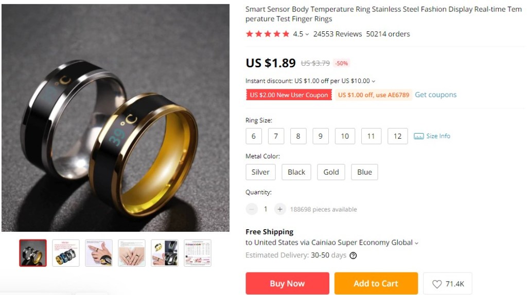 Smart ring dropshipping product