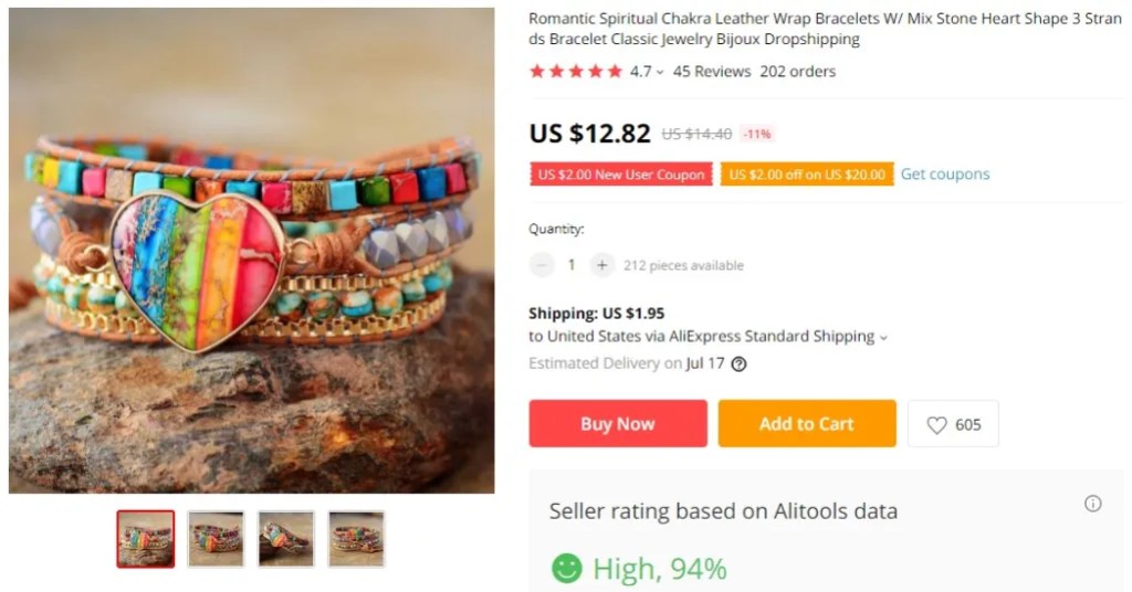 Spiritual jewelry dropshipping product example