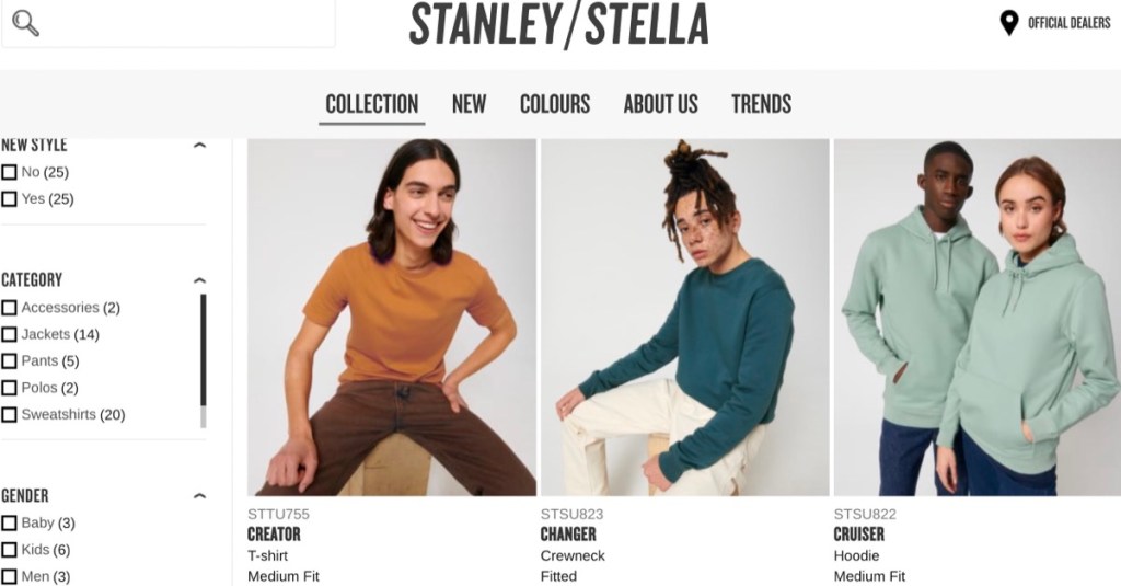 Stanley/Stella wholesale blank apparel distributor