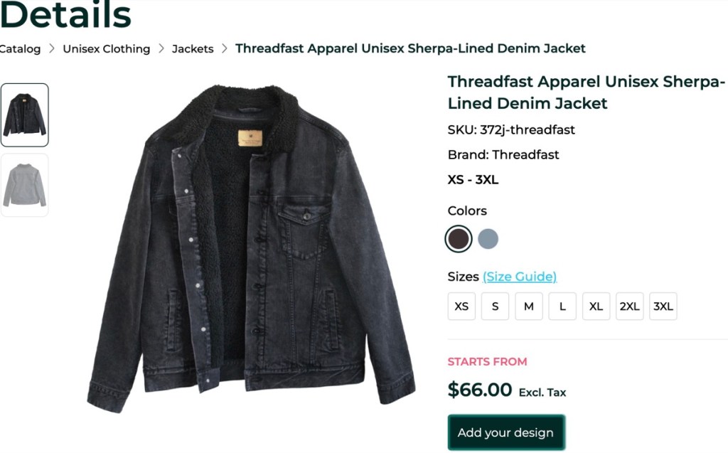 Swagify custom denim jacket print-on-demand supplier
