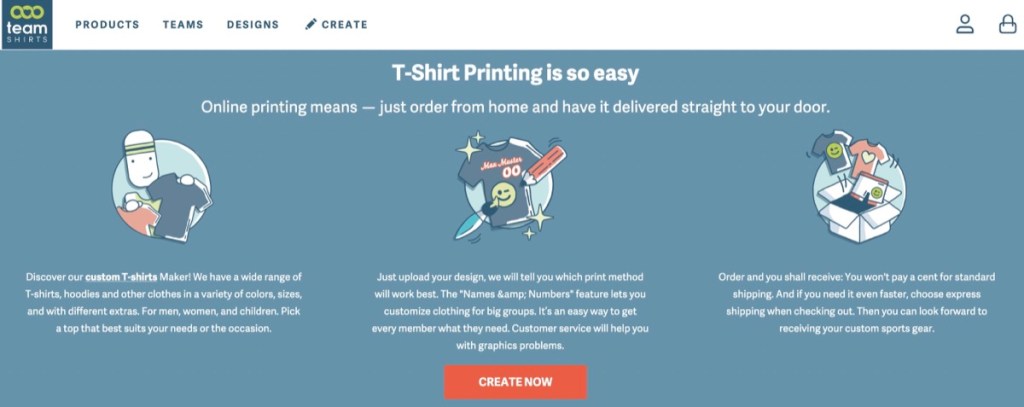 TeamShirts online custom logo t-shirt printing company & service