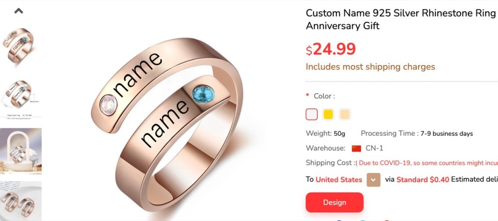 ThisNew custom ring print-on-demand supplier
