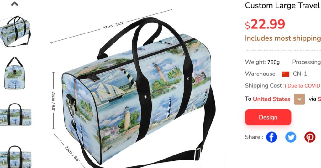 ThisNew custom gym bag & duffle bag print-on-demand supplier