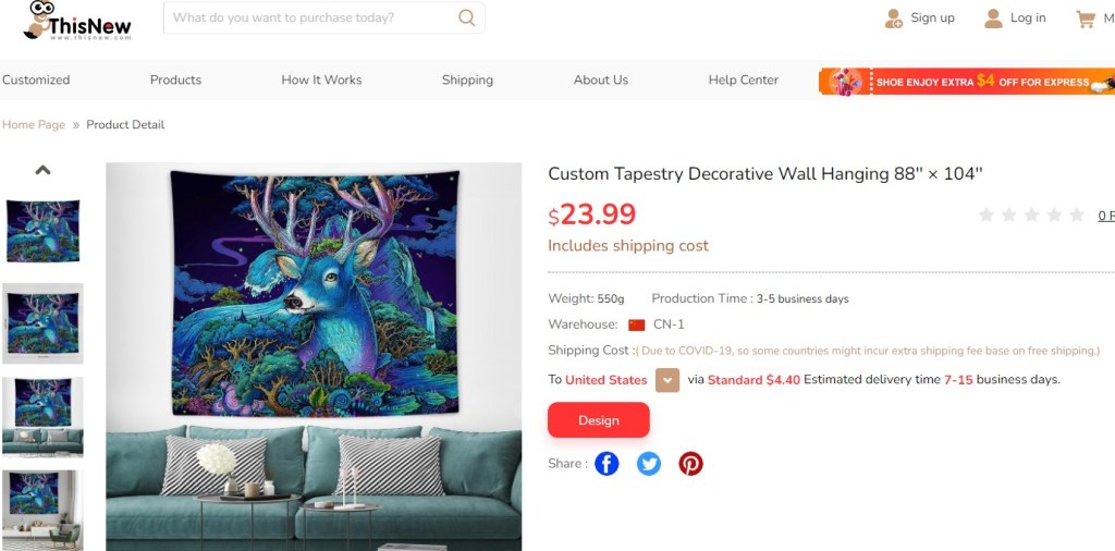 ThisNew wall tapestry print-on-demand company