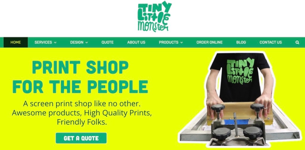 TinyLittleMonster online custom screen printing company