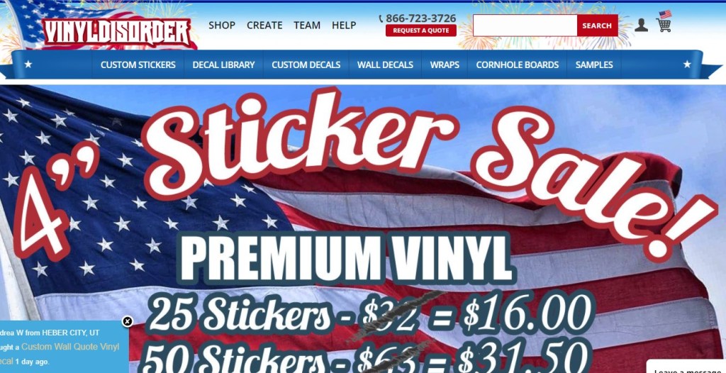 VinylDisorder sticker & decal print-on-demand dropshipping company