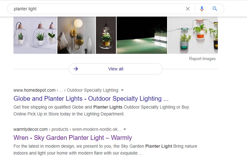 WarmlyDecor in search results for "planter light"