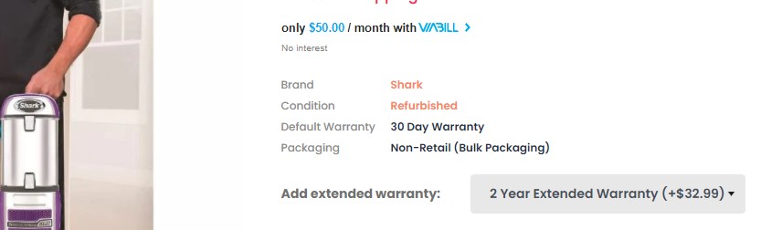 Warranty packages to trigger the zero risk bias