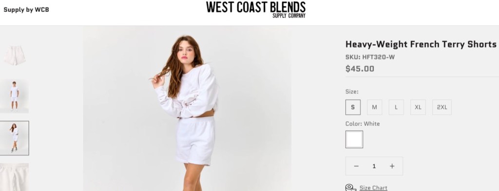 West Coast Blends shorts manufacturer in the USA