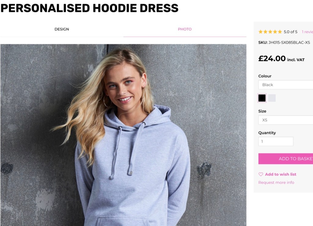 YourDesign custom hoodie dress print-on-demand supplier
