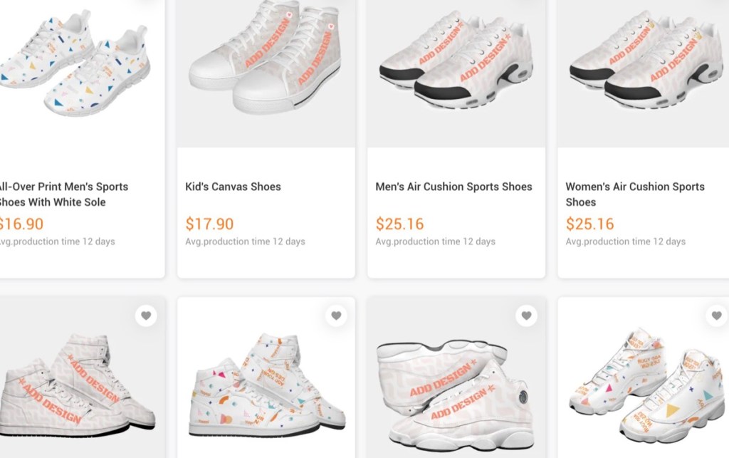 Yoycol custom shoes & sneakers print-on-demand supplier for Etsy